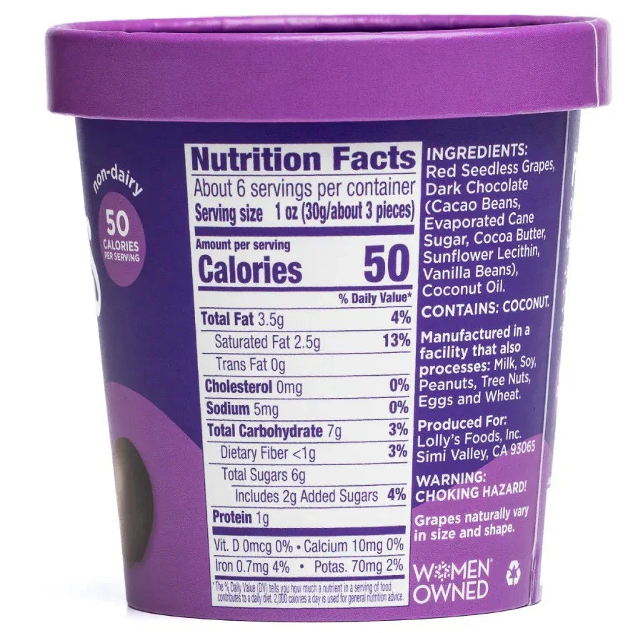 Lolly's Frozen Grapes Dark Chocolate 6oz.