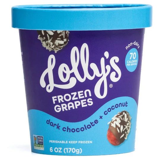Lolly's Frozen Grapes Dark Chocolate+Coconut 6oz.