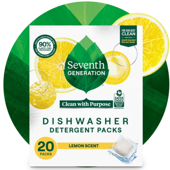 Seventh Generation Dishwasher Pods Lemon 20pk.