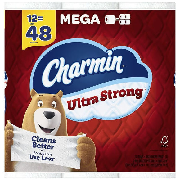 Charmin Toilet Paper Ultra Strong Mega Roll 12 Pack