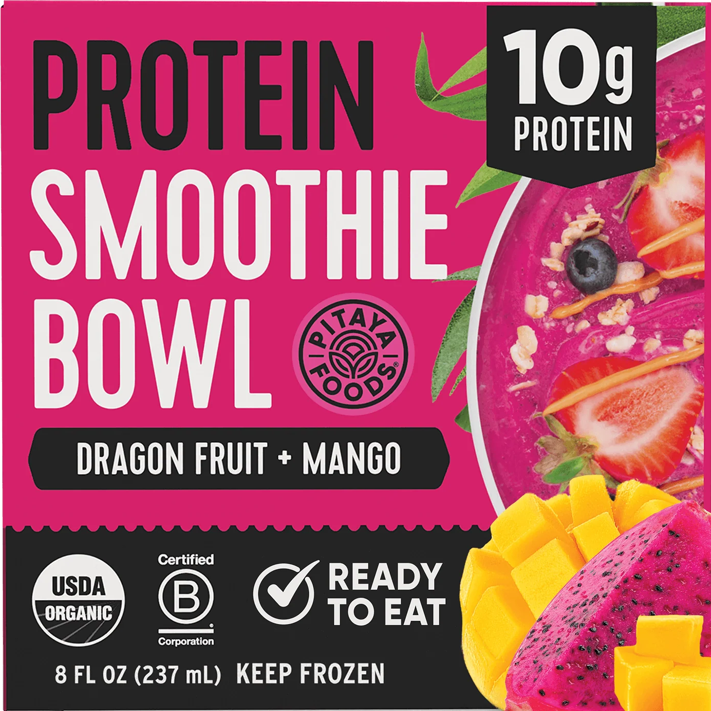 Pitaya Foods Protein Smoothie Bowl Dragon Fruit Mango 8oz.