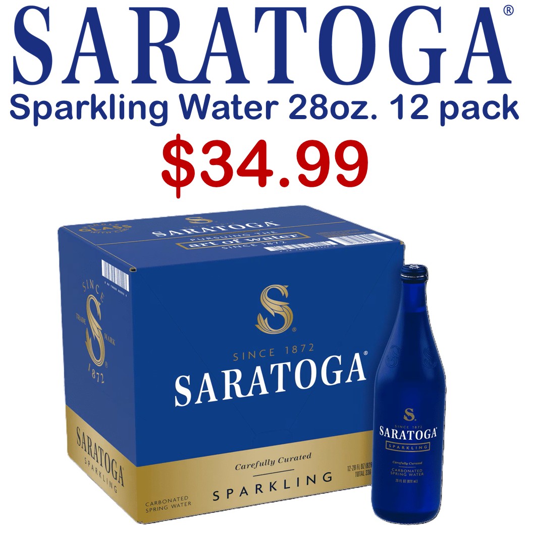 Saratoga Sparkling Water 28oz. - 12 Pack Special