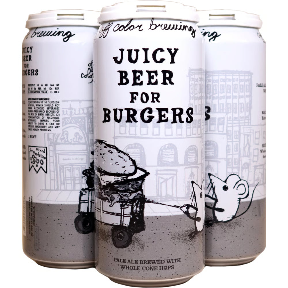 Off Color Brewing Juicy Beer for Burger 16oz. Can