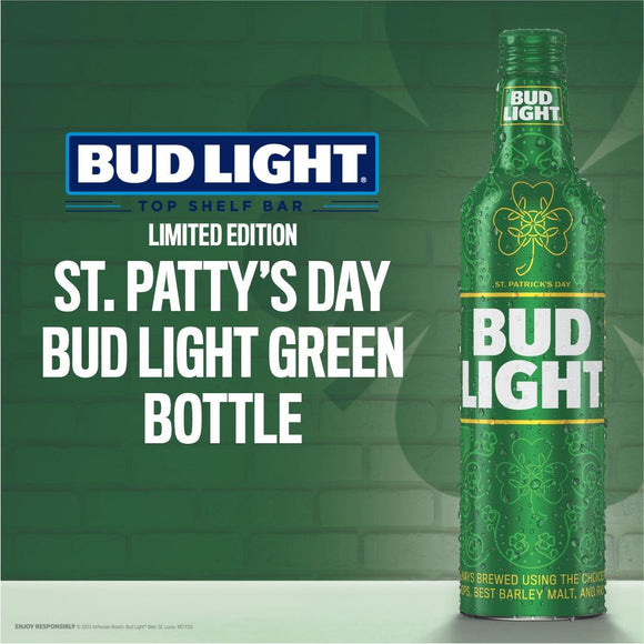 Bud Light St. Patrick's Day 16oz. Bottle - East Side Grocery