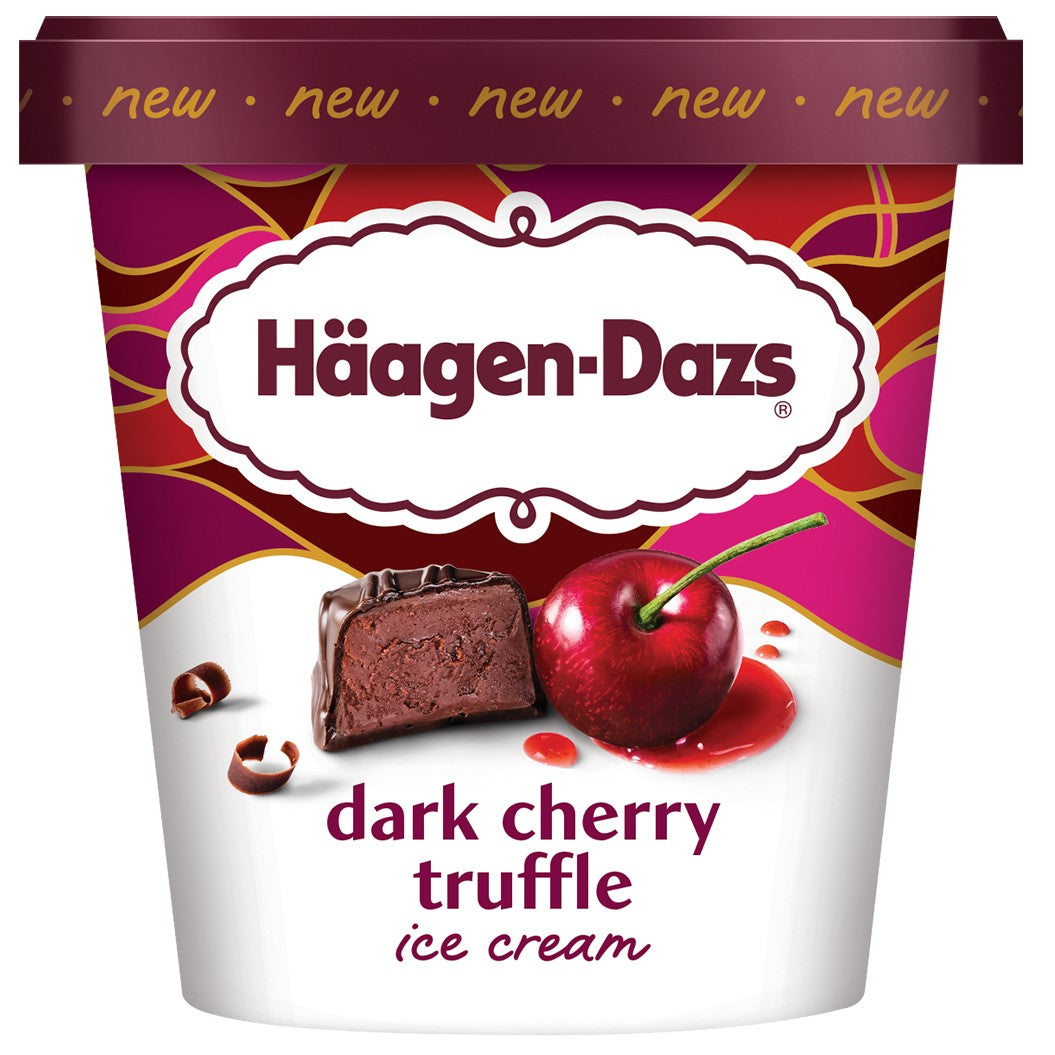 茶 cherry Haagen Dazs Ice Cream Dark Cherry Truffle 14oz – East Side Grocery