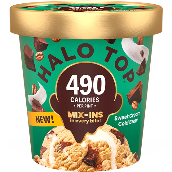 Halo Top MIX-INS Sweet Cream Cold Brew 16oz.