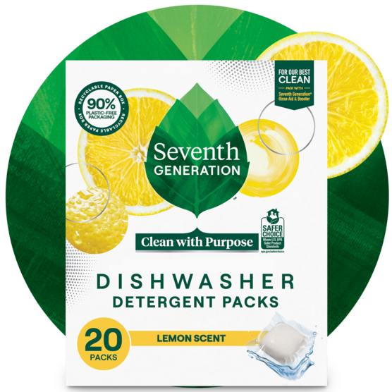 Seventh Generation Dishwasher Pods Lemon 20pk.