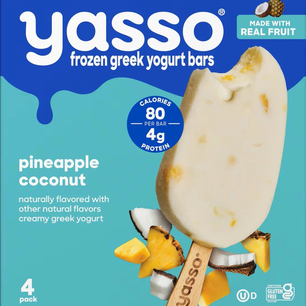 Yasso Frozen Greek Yogurt Bar Pineapple Coconut