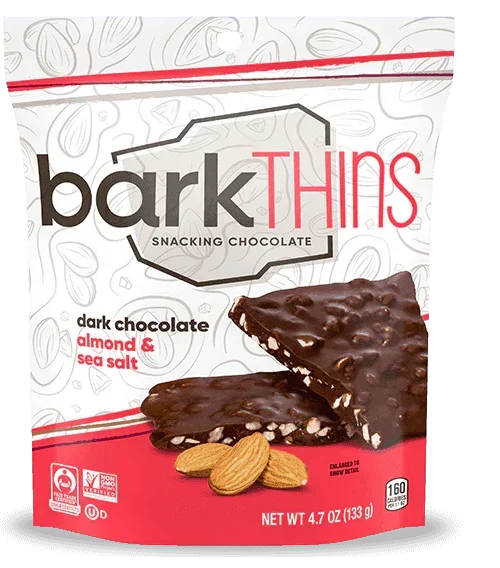 Bark Thins Dark Chocolate Almond With Sea Salt 4.7oz. - East Side Grocery