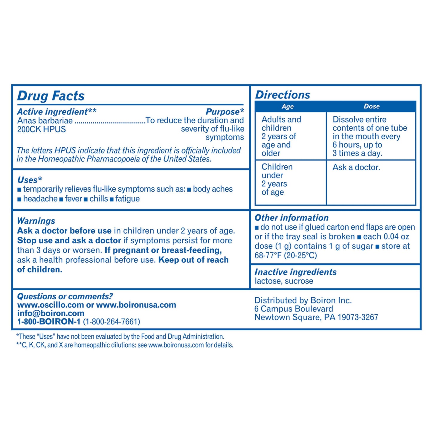 Boiron Oscillococcinum 6 Dose - East Side Grocery