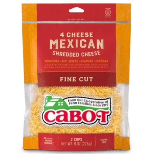 Cabot Shredded Cheese 4 Cheese Mexican 8oz. - East Side Grocery