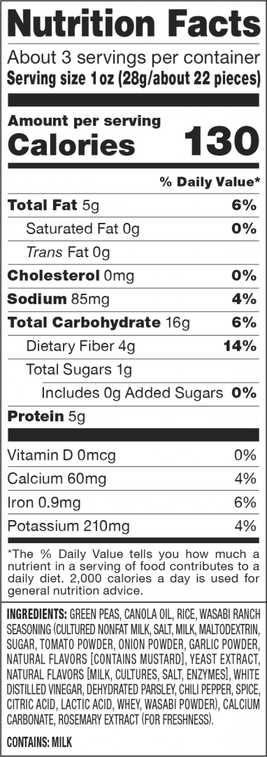 Calbee Harvest Snaps Wasabi Ranch 3.3oz. - East Side Grocery