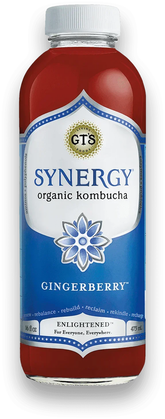 GT'S Synergy Kombucha Gingerberry 16oz. - East Side Grocery