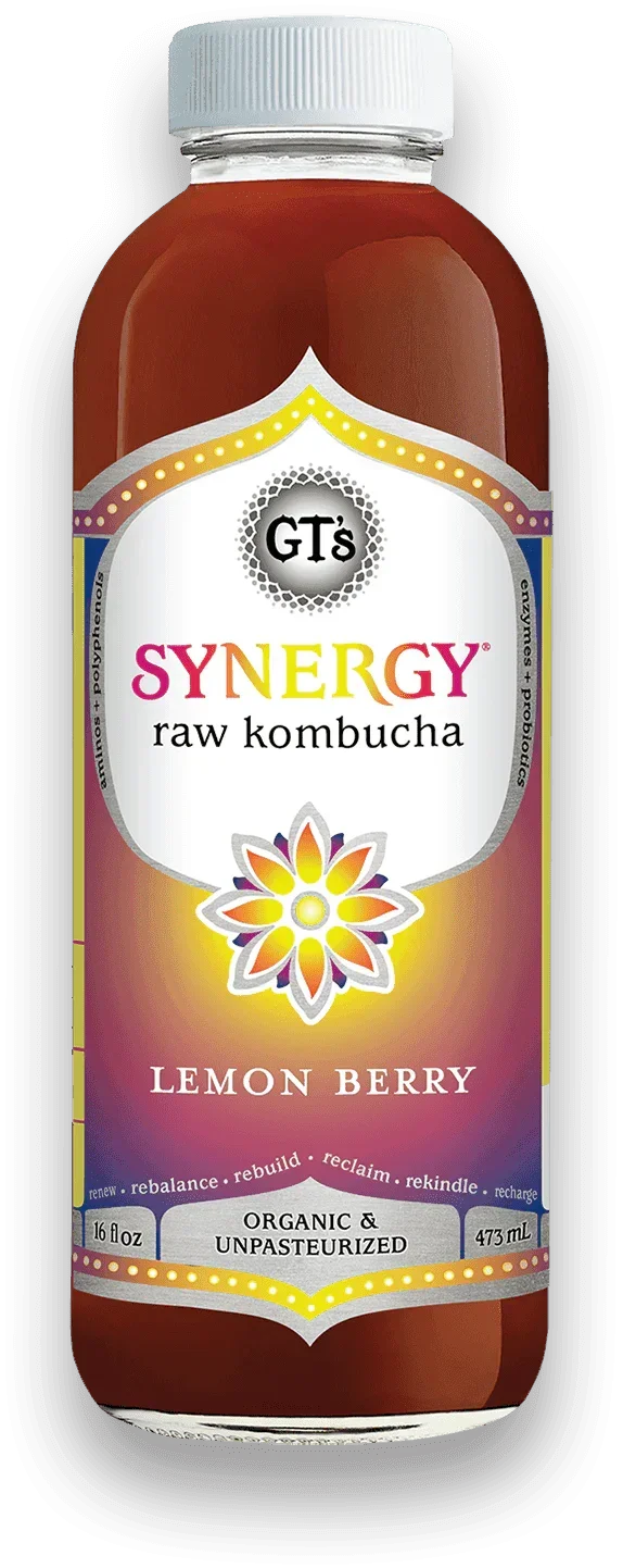 GT'S Synergy Kombucha Lemon Berry 16oz. - East Side Grocery