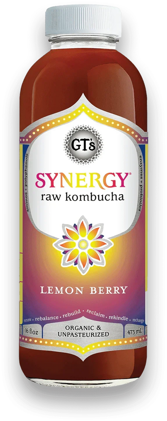 GT'S Synergy Kombucha Lemon Berry 16oz. - East Side Grocery