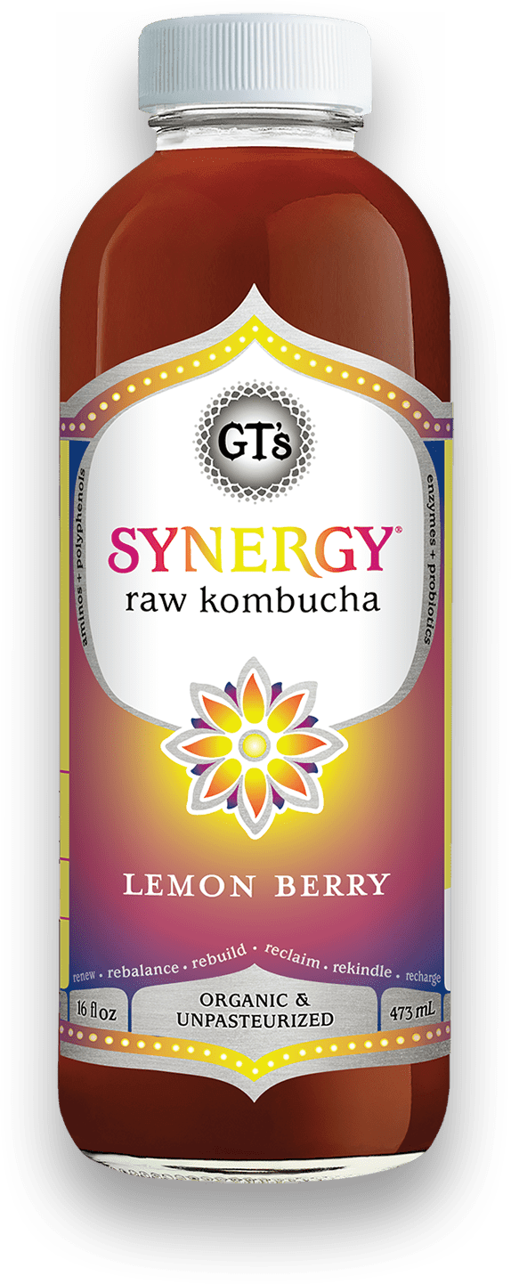 GT'S Synergy Kombucha Lemon Berry 16oz. - East Side Grocery
