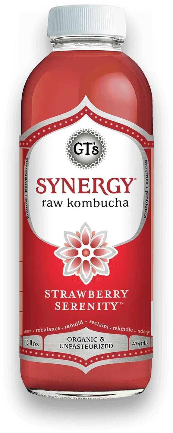 GT'S Synergy Kombucha Strawberry Serenity 16oz. - East Side Grocery