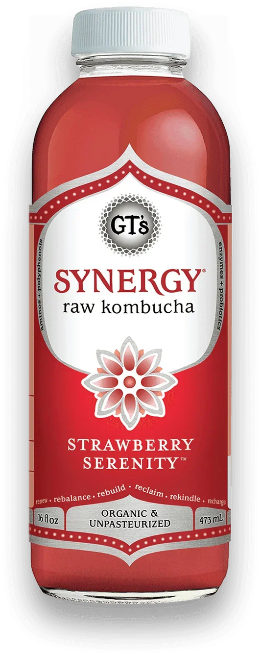 GT'S Synergy Kombucha Strawberry Serenity 16oz. - East Side Grocery