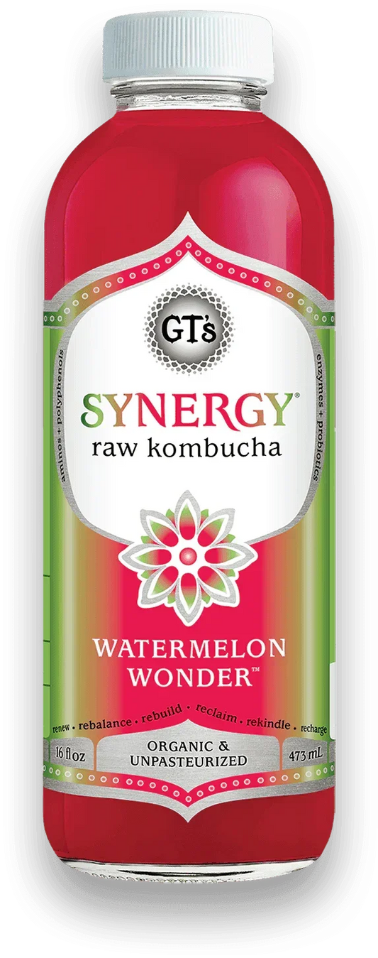 GT'S Synergy Kombucha Watermelon Wonder 16oz. - East Side Grocery