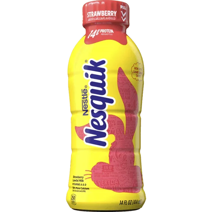 Nesquik Strawberry Lowfat Milk 14oz. - East Side Grocery