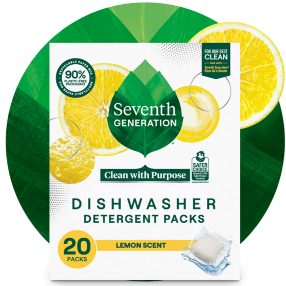 Seventh Generation Dishwasher Pods Lemon 20pk.