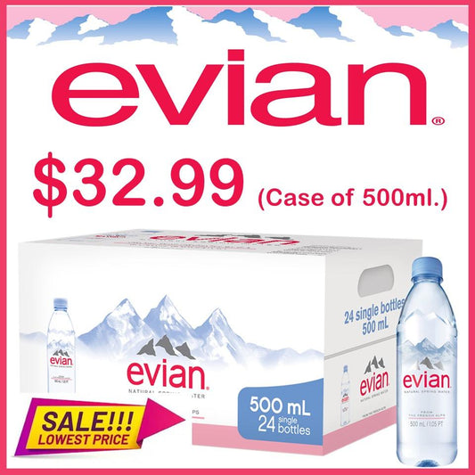 Evian Water 500ml. 24 Pack Special