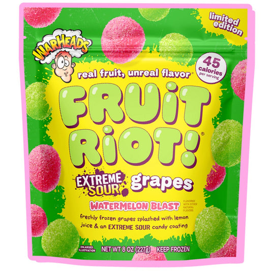 Fruit Riot! Extreme Sour Grapes Watermelon Blast 8oz.