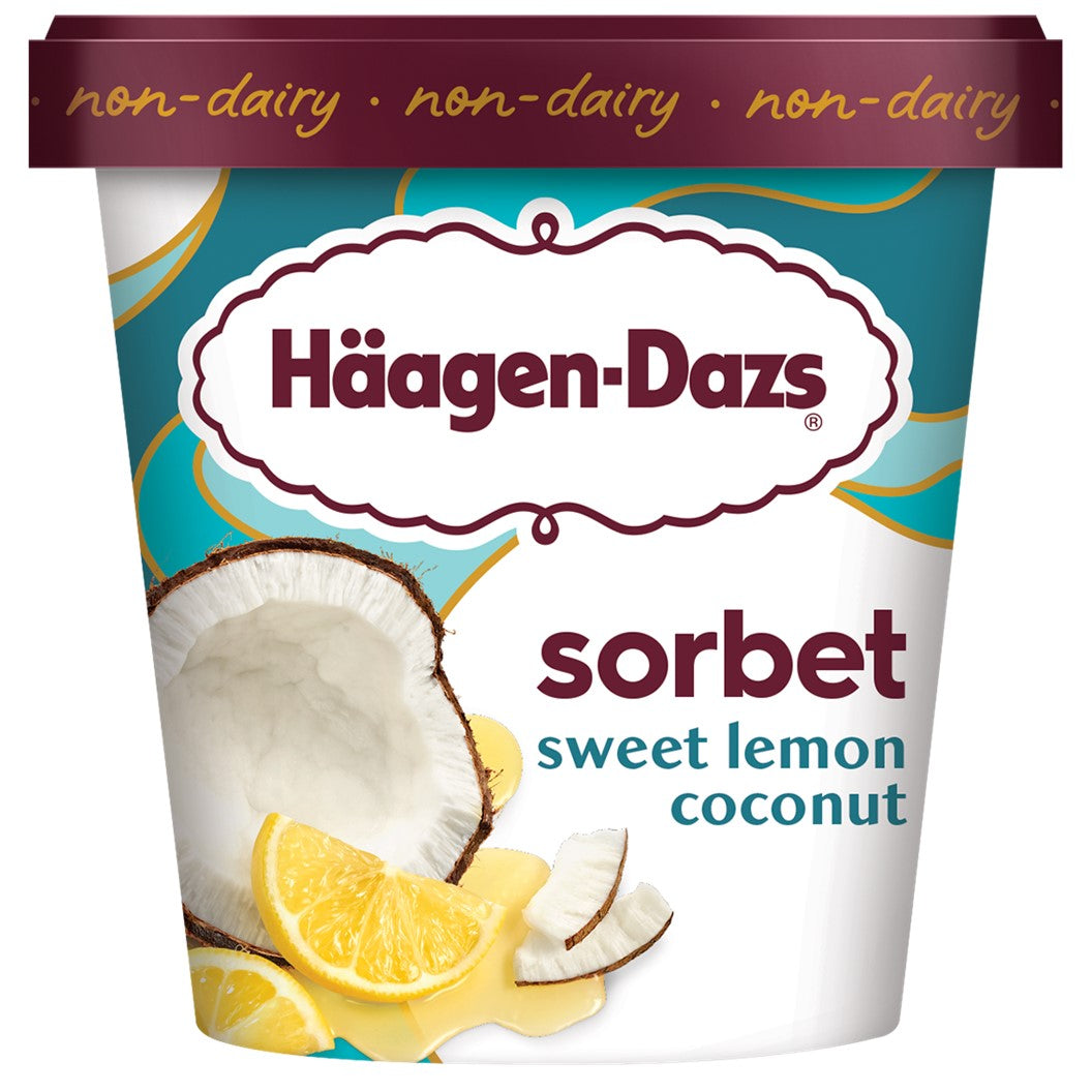 Haagen Dazs Summer Sweet Lemon Coconut Sorbet 14oz.