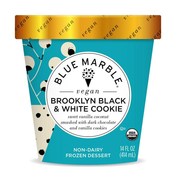 Blue Marble Organic Ice Cream Brooklyn Black & White Cookie 14oz. - East Side Grocery