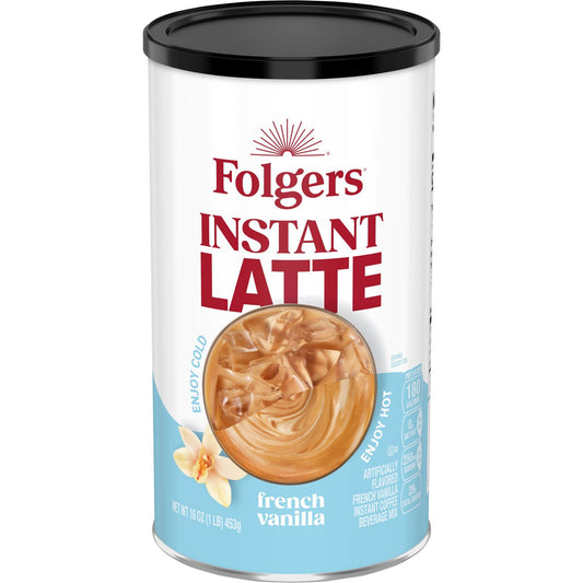 Folgers Instant Latte French Vanilla 16oz.
