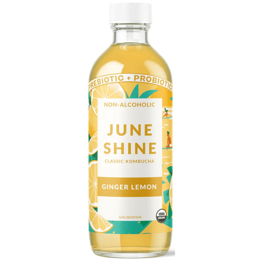 Junshine Kombucha Ginger Lemon 16oz.