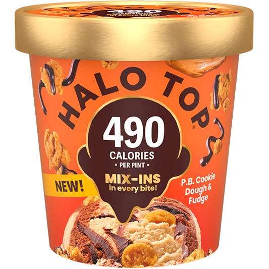 Halo Top MIX-INS P.B. Cookie Dough & Fudge 16oz.