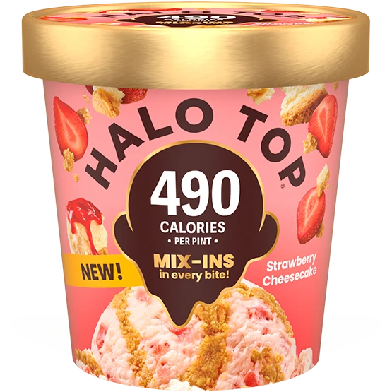 Halo Top MIX-INS Strawberry Cheesecake 16oz.