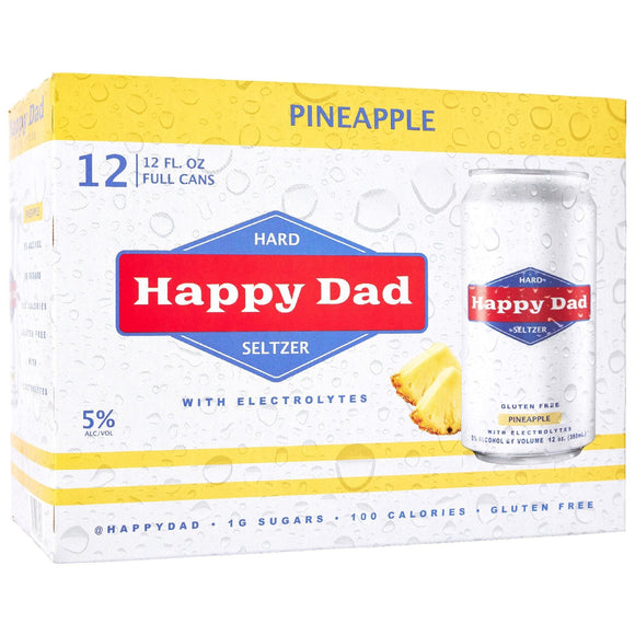 Happy Dad Hard Seltzer Pineapple 12oz. Can - East Side Grocery