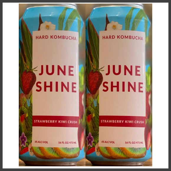 Juneshine Hard Kombucha Strawberry Kiwi Crush 16oz. Can - East Side Grocery