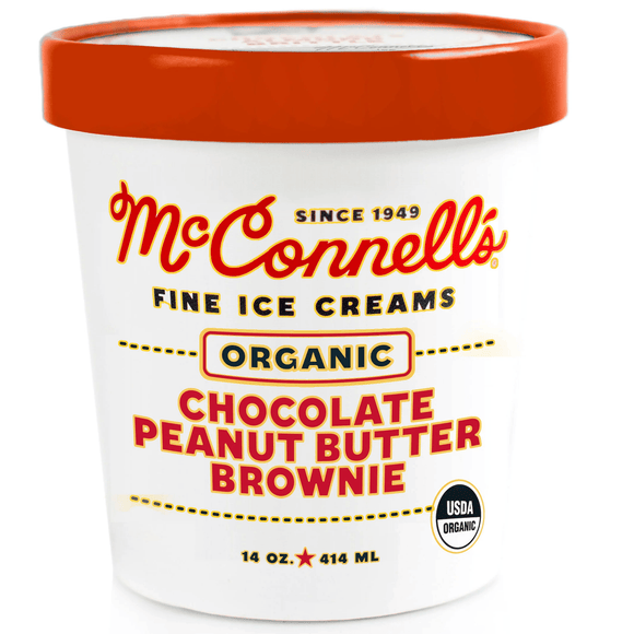 McConnell's Organic Ice Cream Chocolate Peanut Butter Brownie - East Side Grocery
