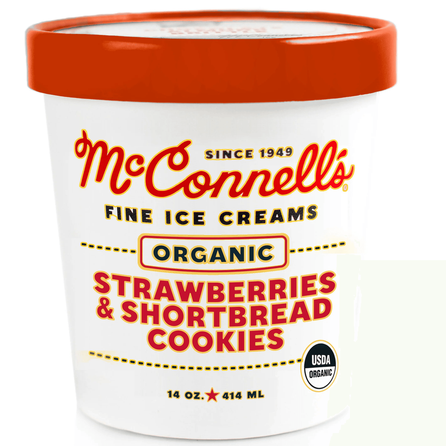 McConnell's Organic Ice Cream Strawberry & Shortbread Cookies - East Side Grocery