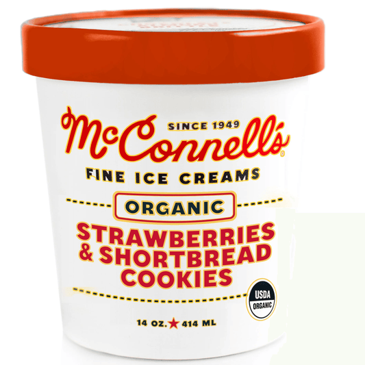 McConnell's Organic Ice Cream Strawberry & Shortbread Cookies - East Side Grocery