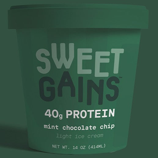 Sweet Gains Mint Chocolate Chip Ice Cream 14oz.