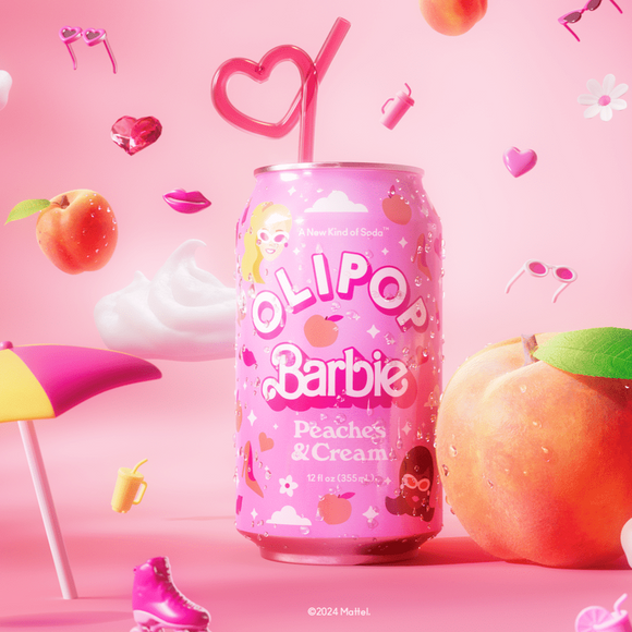 Olipop Barbie Peach & Cream 12oz. Can