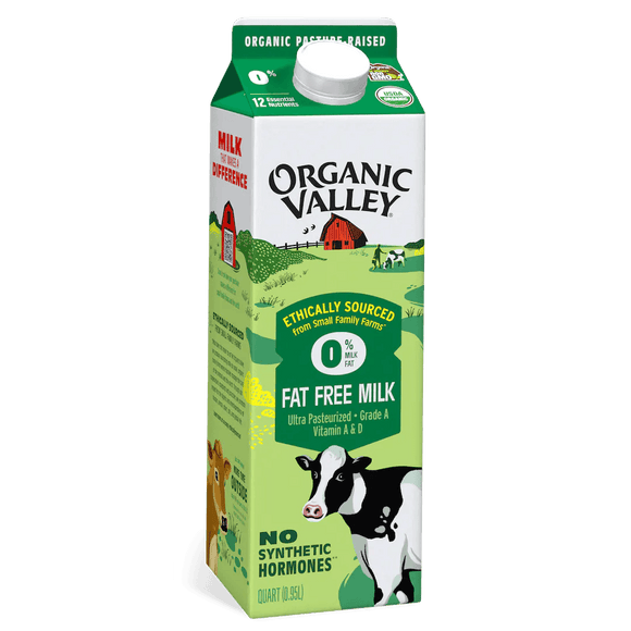 Organic Valley 0% Milk Quarts - East Side Grocery