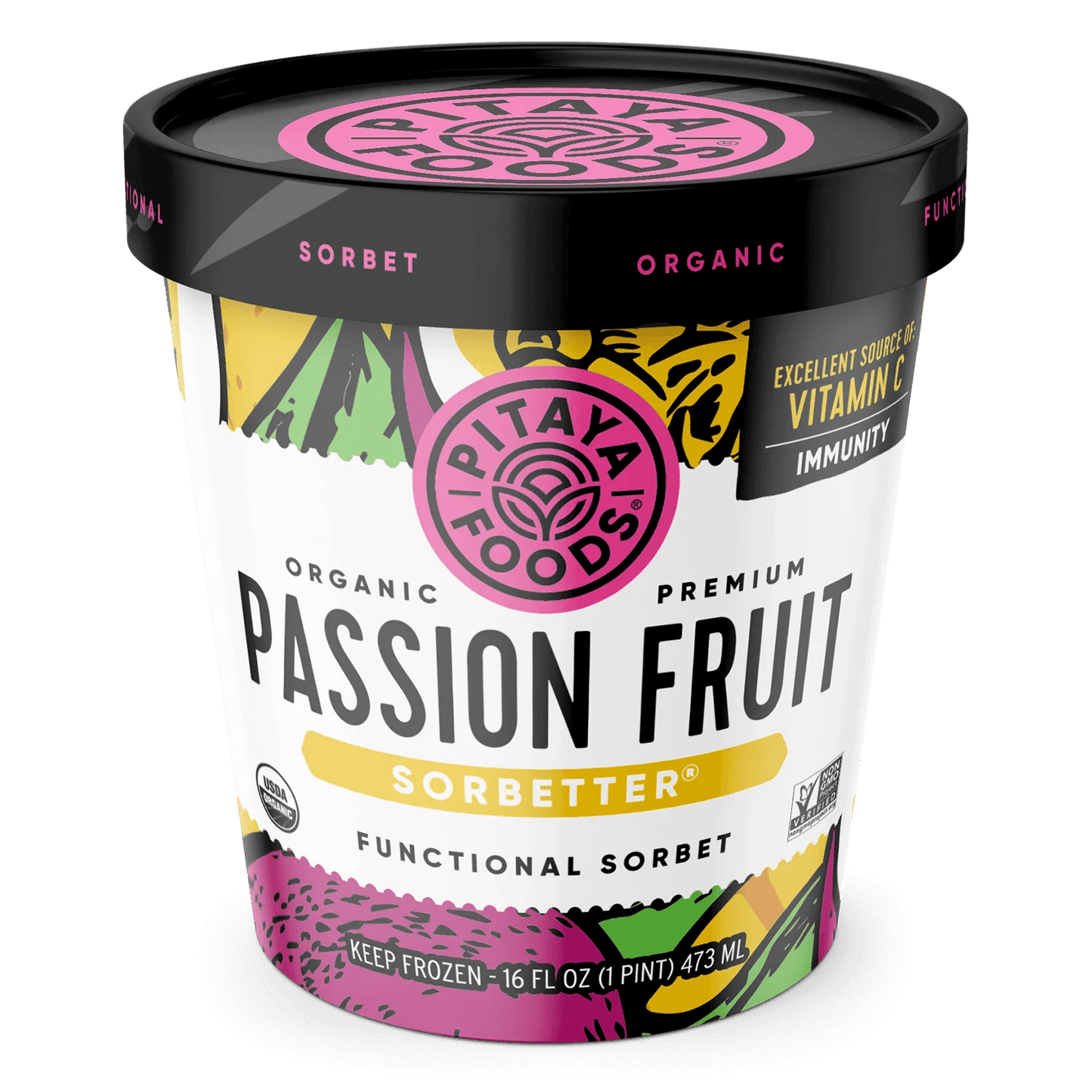 Pitaya Foods Passion Fruit Sorbetter Pint - East Side Grocery