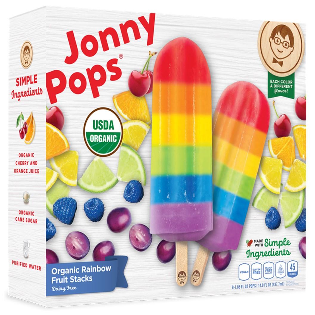 Jonny Pops Rainbow Fruit Stacks Water Pops 14.8oz.