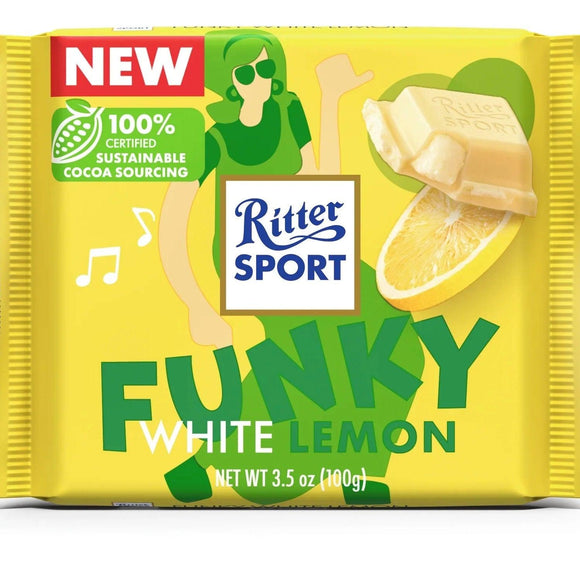 Ritter Sports Chocolate Funky White Lemon 3.5oz. - East Side Grocery