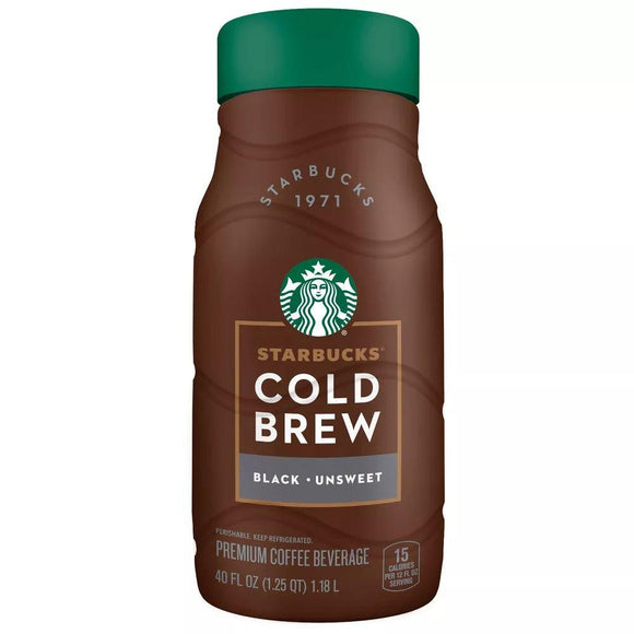 Starbucks Cold Brew Coffee Black Unsweetened 40oz. - East Side Grocery