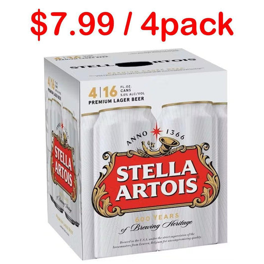 Stella Artois 16oz. Can 4pack Special - Greenwich Village Farm