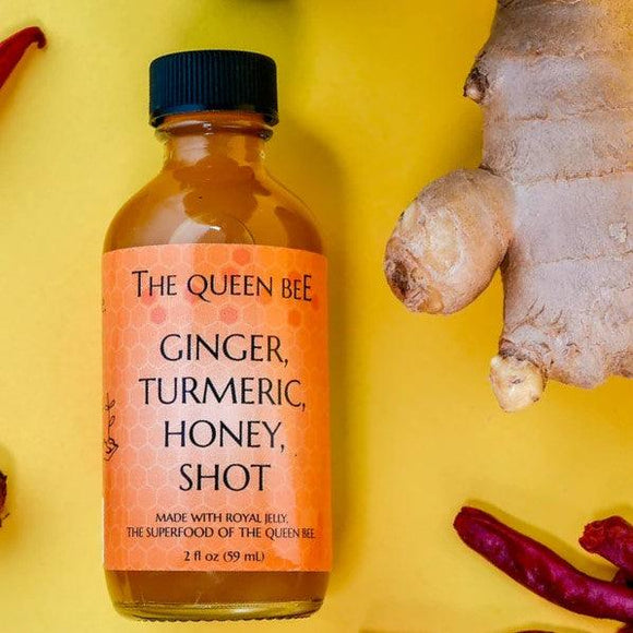 The Queen Bee Ginger Turmeric Honey Shot 2oz. - East Side Grocery