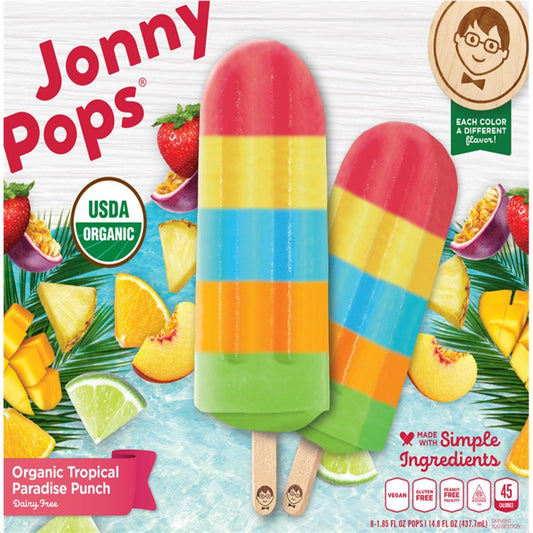 Jonny Pops Tropical Paradise Punch Water Pops 14.8oz.