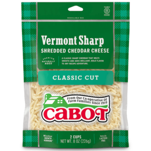 Cabot Shredded Cheese Vermont Sharp White 8oz. - East Side Grocery