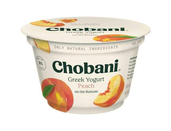 Chobani Greek Yogurt 0% Peach 5.3oz - East Side Grocery
